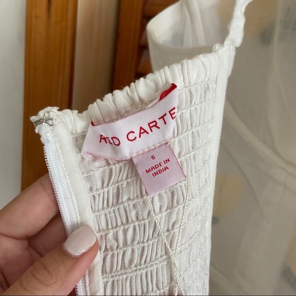 NEW Anthropologie Red Carter Linen Lemon Embroidered Mini Dress - Picture 13 of 16